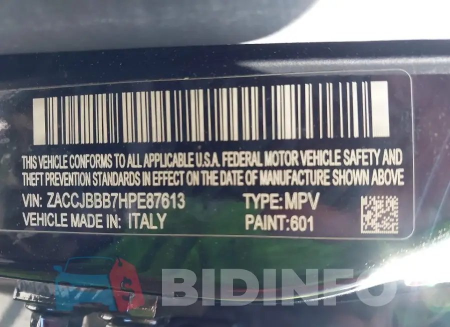 ZACCJBBB7HPE87613 Photo# 9