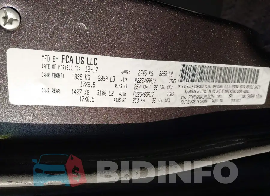 2C4RDGBG4JR176314 Photo# 9