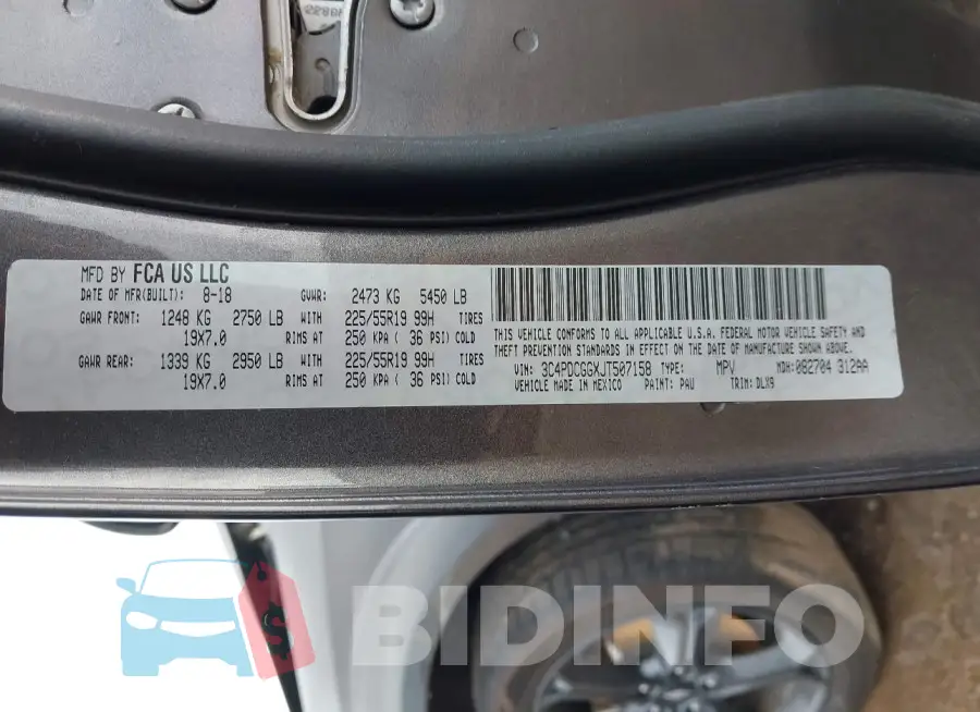 3C4PDCGGXJT507158 Photo# 9