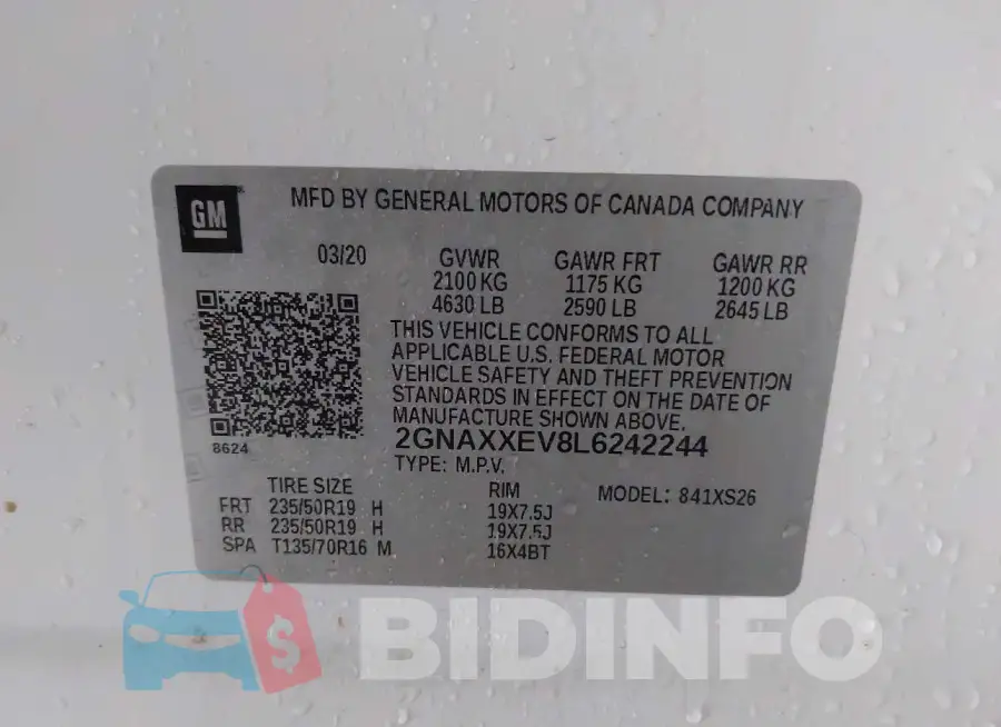 2GNAXXEV8L6242244 Photo# 9
