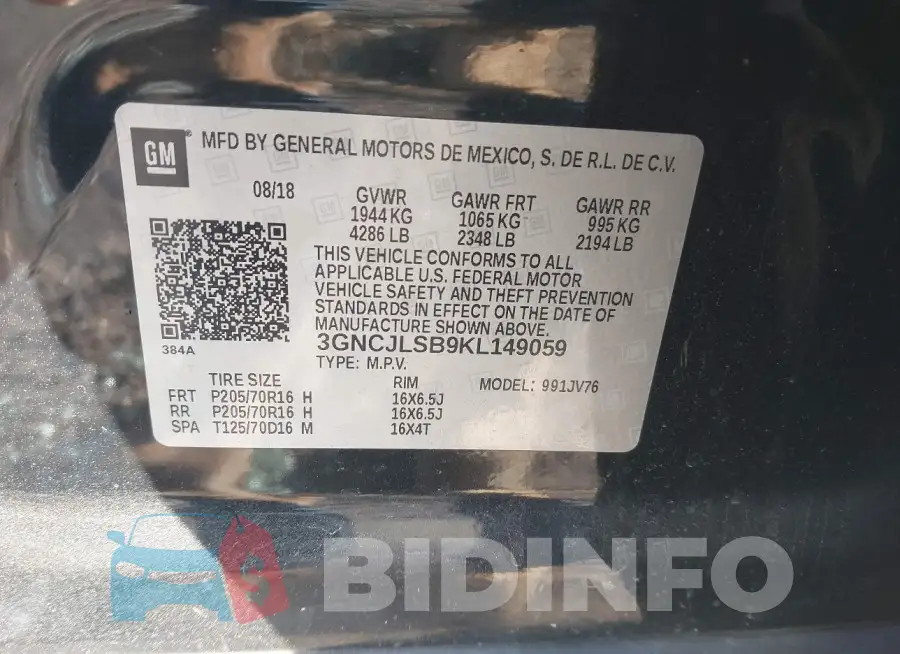 3GNCJLSB9KL149059 Photo# 9