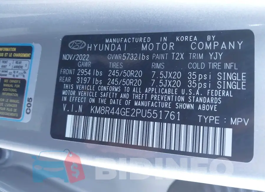KM8R44GE2PU551761 Photo# 9