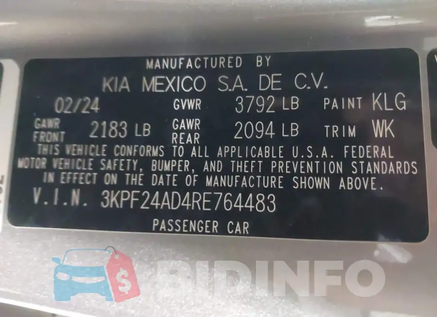 3KPF24AD4RE764483 Photo# 9