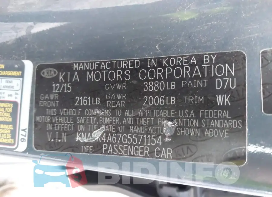 KNAFK4A67G5571154 Photo# 9