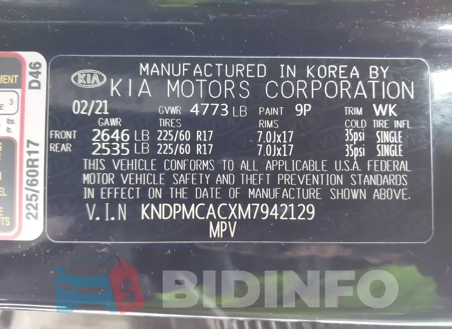 KNDPMCACXM7942129 Photo# 9