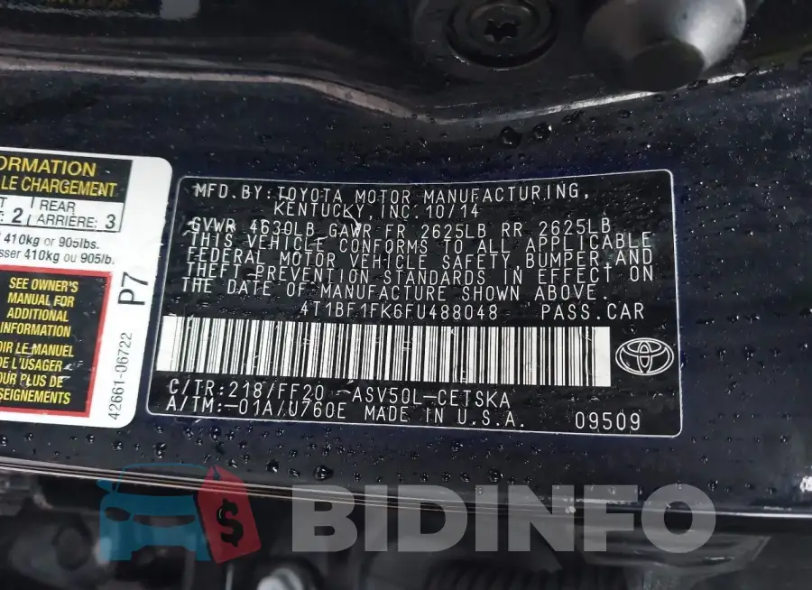 4T1BF1FK6FU488048 Photo# 9