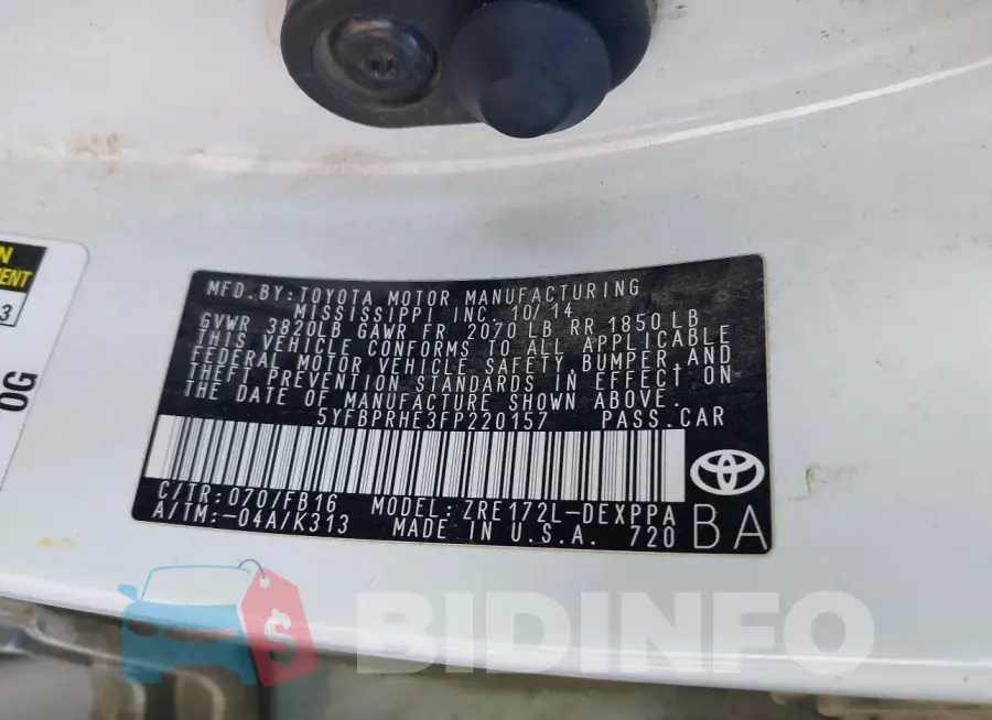 5YFBPRHE3FP220157 Photo# 9