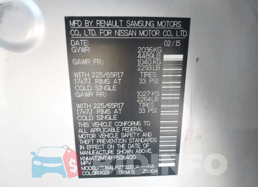 KNMAT2MT4FP536400 Photo# 9