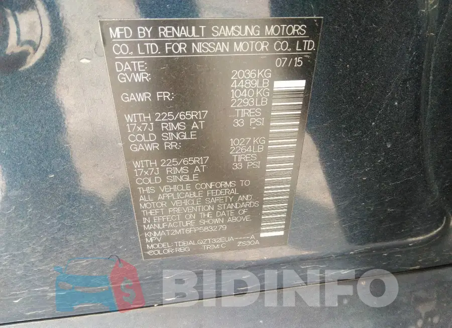 KNMAT2MT6FP583279 Photo# 9
