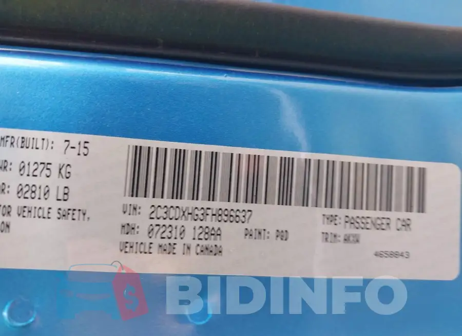 2C3CDXHG3FH896637 Photo# 9