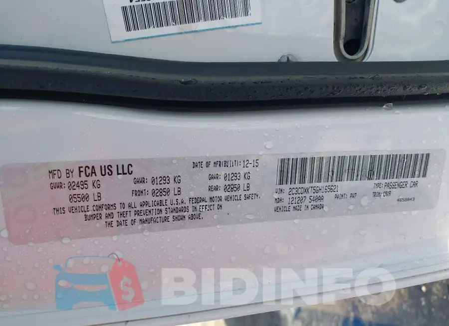 2C3CDXKT5GH165621 Photo# 9