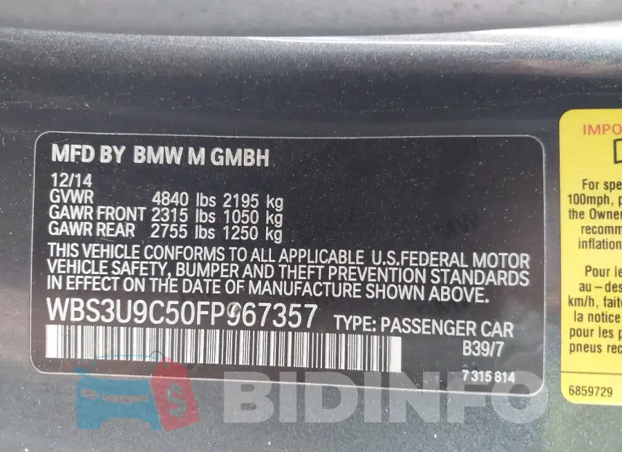 WBS3U9C50FP967357 Photo# 9