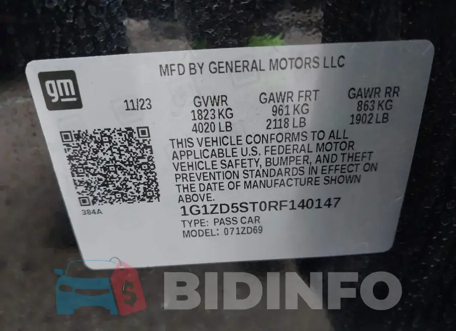 1G1ZD5ST0RF140147 Photo# 9