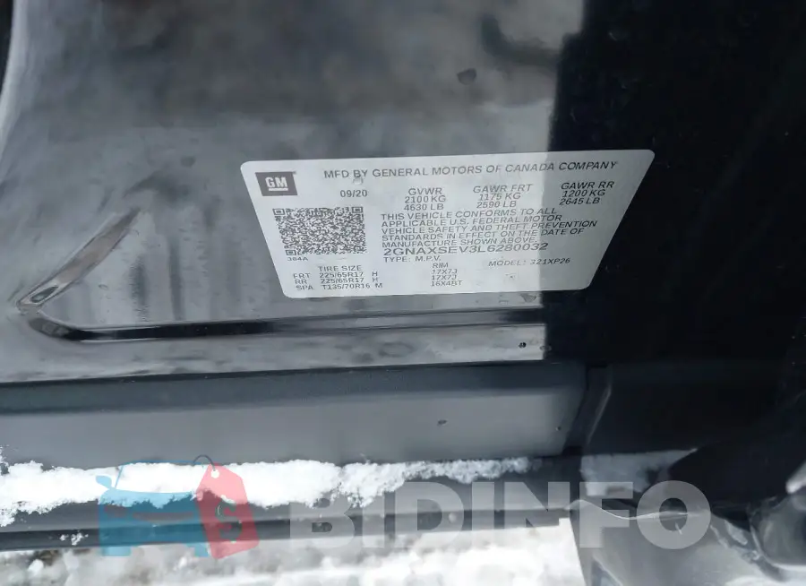 2GNAXSEV3L6280032 Photo# 9