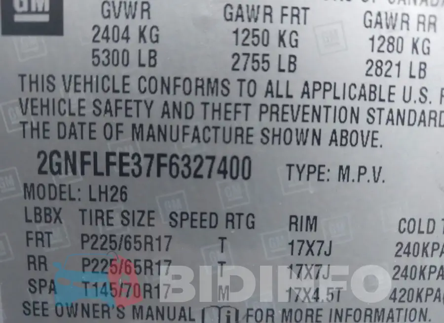 2GNFLFE37F6327400 Photo# 9