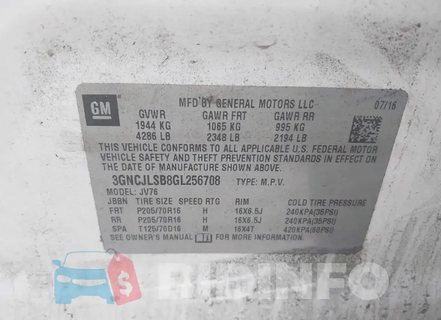 3GNCJLSB8GL256708 Photo# 9