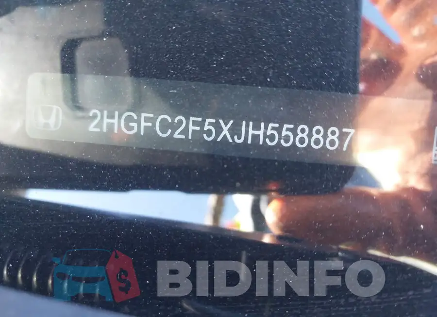 2HGFC2F5XJH558887 Photo# 9