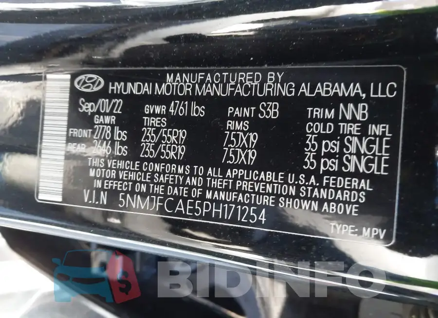 5NMJFCAE5PH171254 Photo# 9