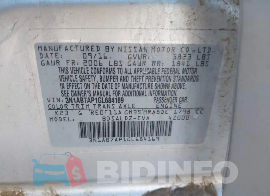 3N1AB7AP1GL684169 Photo# 9