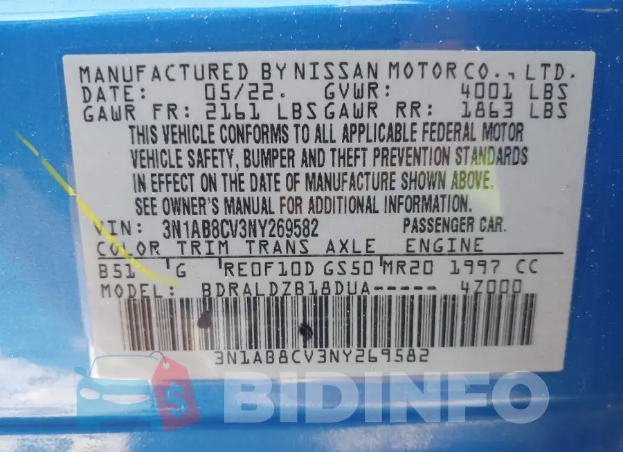 3N1AB8CV3NY269582 Photo# 9