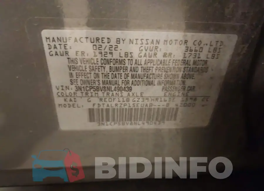 3N1CP5BV8NL490439 Photo# 9