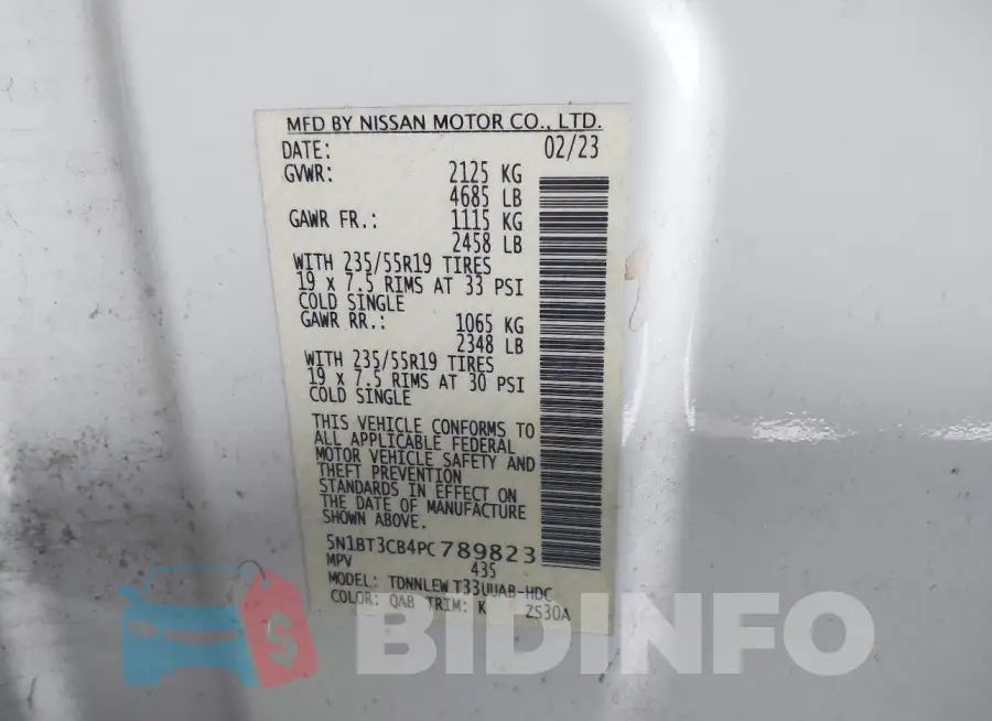 5N1BT3CB4PC789823 Photo# 9
