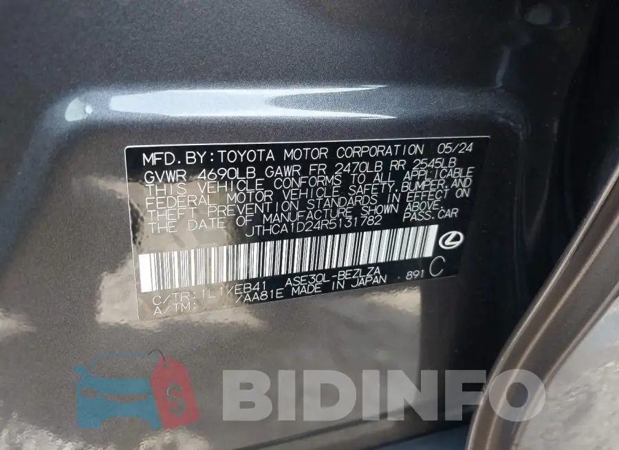 JTHCA1D24R5131782 Photo# 9