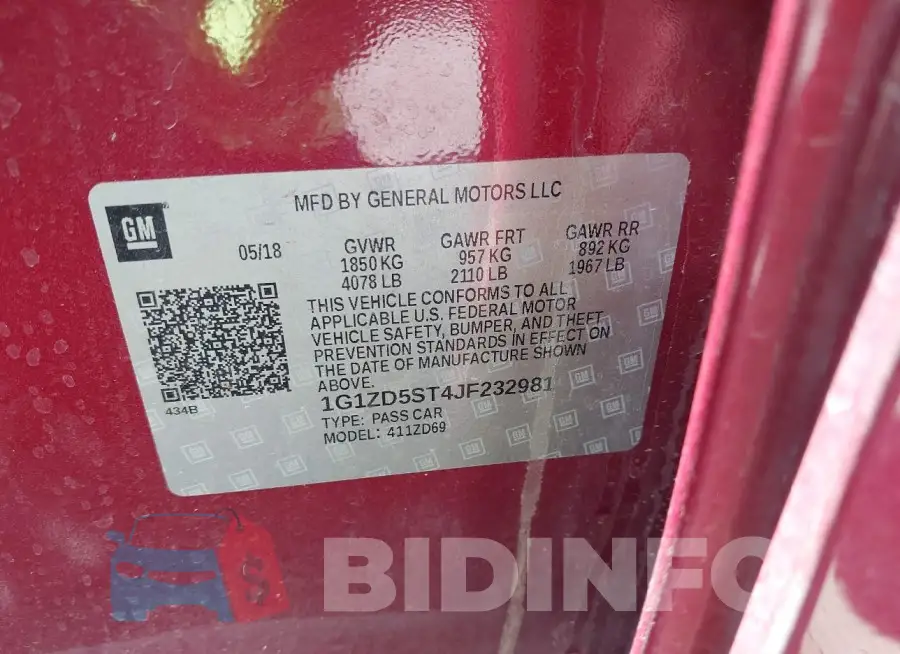 1G1ZD5ST4JF232981 Photo# 9