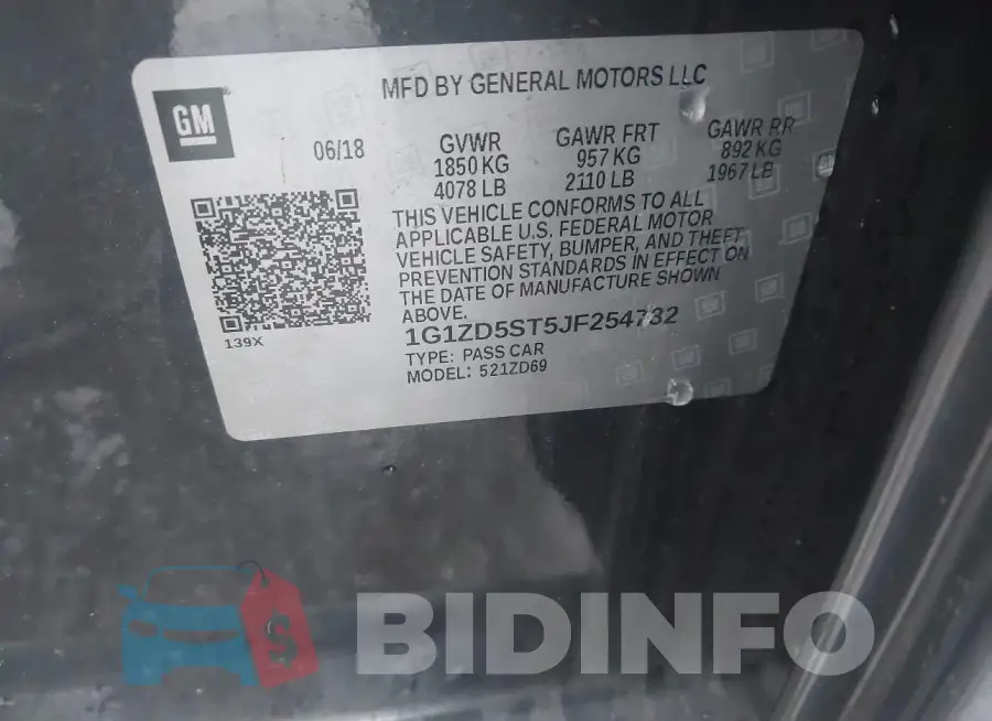 1G1ZD5ST5JF254732 Photo# 9