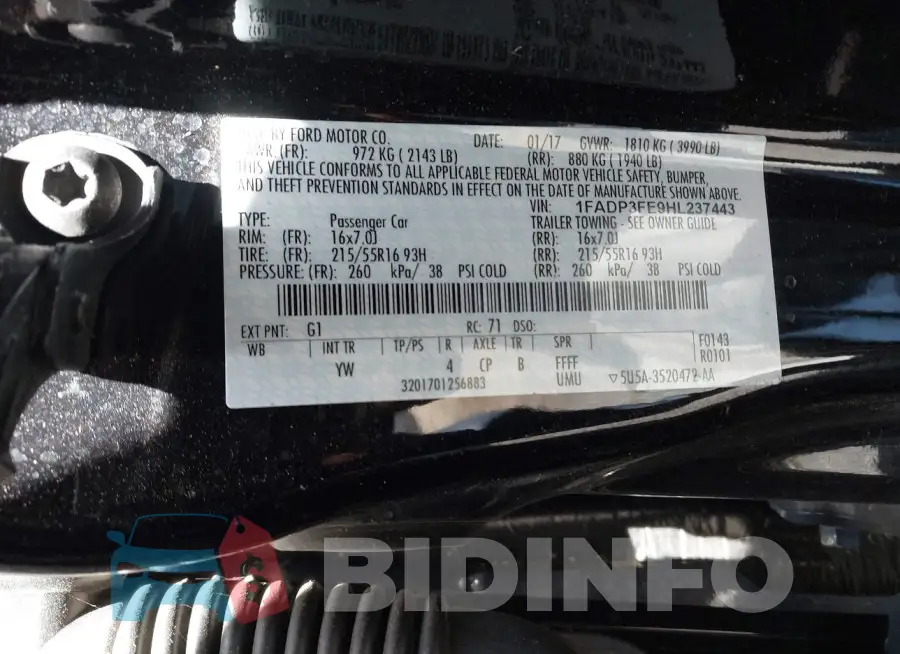1FADP3FE9HL237443 Photo# 9
