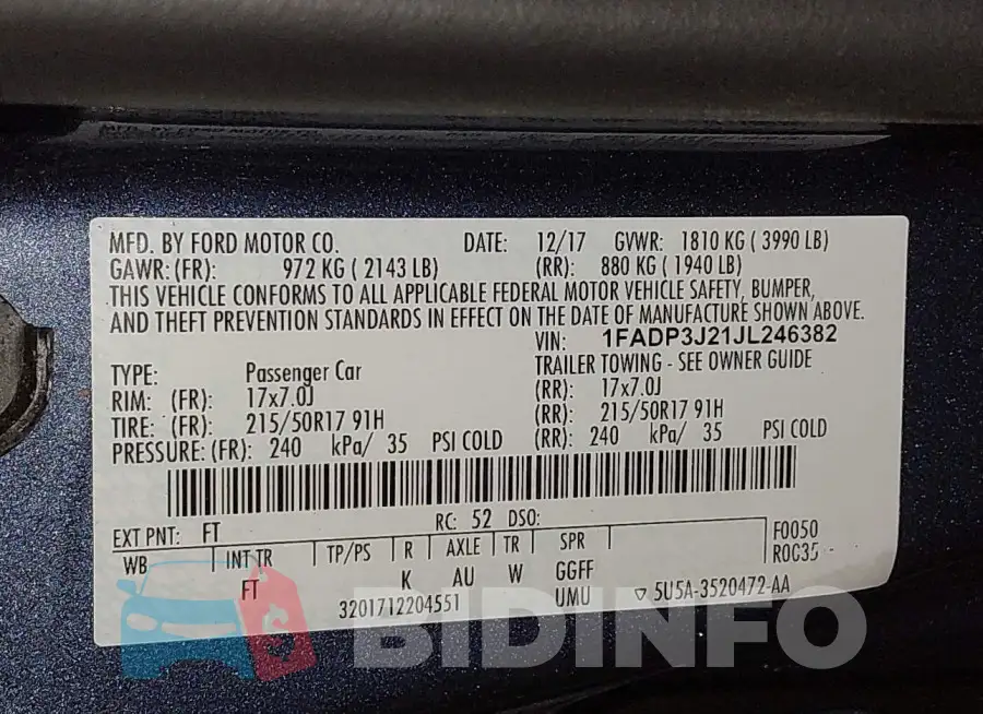 1FADP3J21JL246382 Photo# 9
