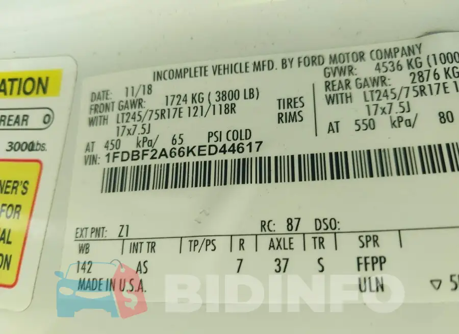 1FDBF2A66KED44617 Photo# 9
