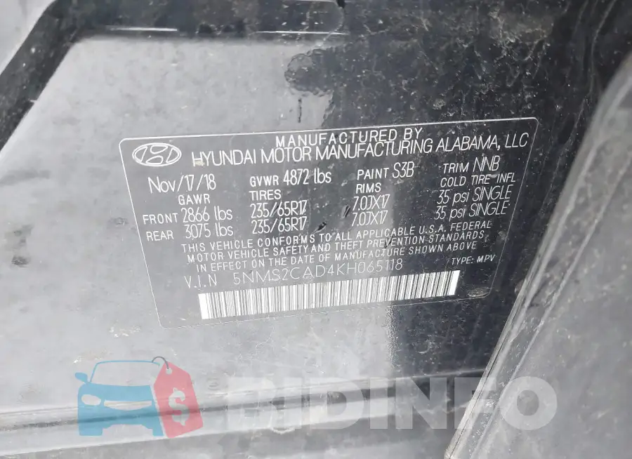 5NMS2CAD4KH065118 Photo# 9