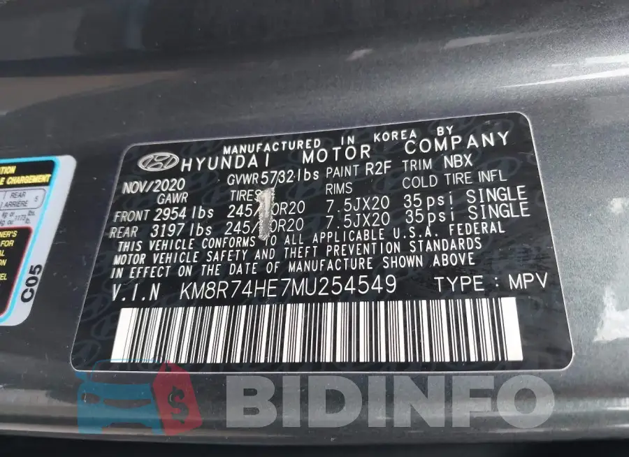 KM8R74HE7MU254549 Photo# 9