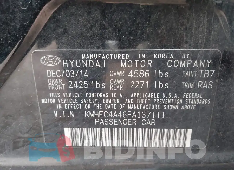 KMHEC4A46FA137111 Photo# 9