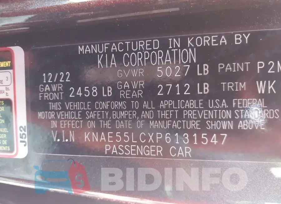 KNAE55LCXP6131547 Photo# 9