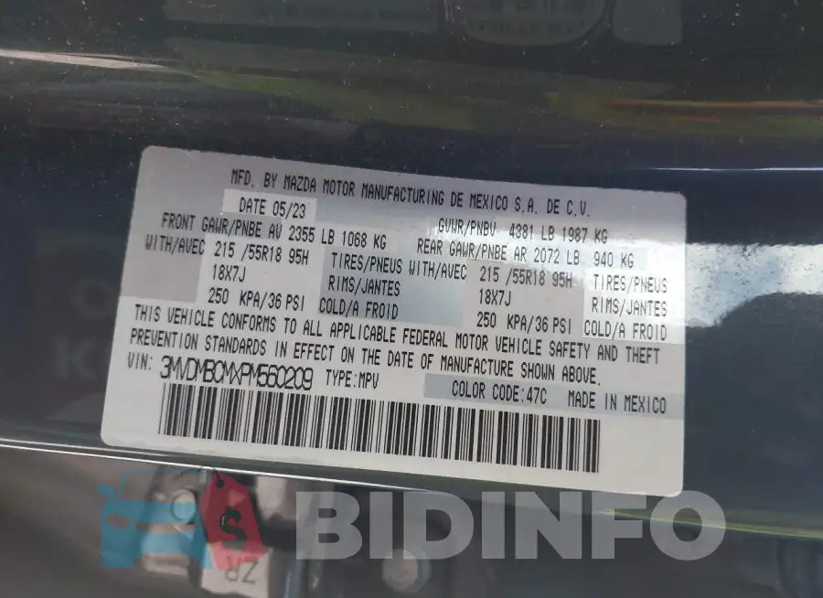 3MVDMBCMXPM560209 Photo# 9