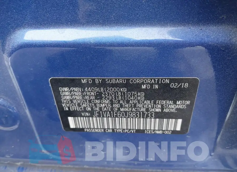 JF1VA1F60J9831733 Photo# 9