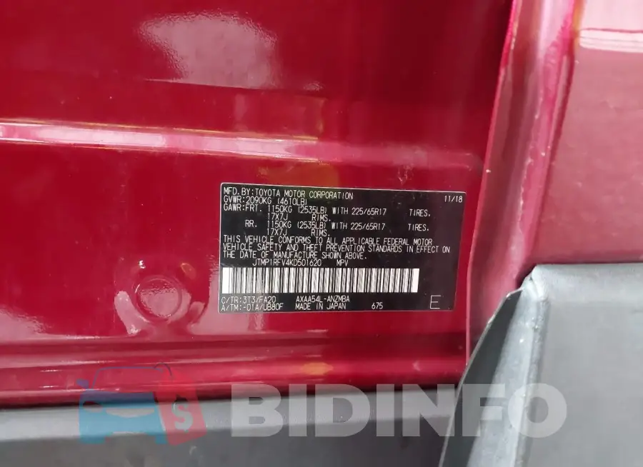 JTMP1RFV4KD501620 Photo# 9