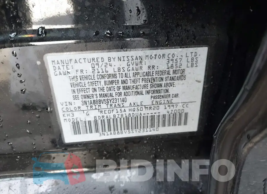 3N1AB8BV5SY231140 Photo# 9