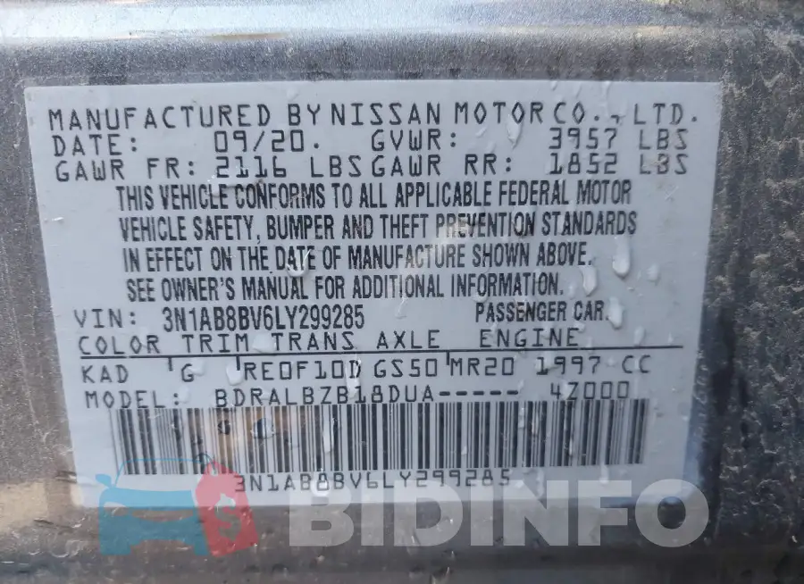 3N1AB8BV6LY299285 Photo# 9