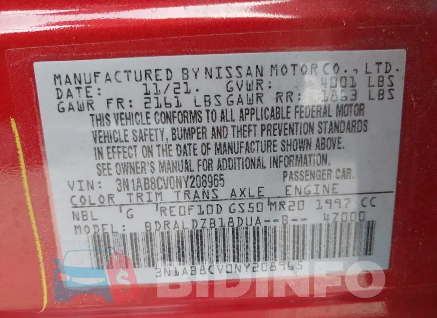 3N1AB8CV0NY208965 Photo# 9