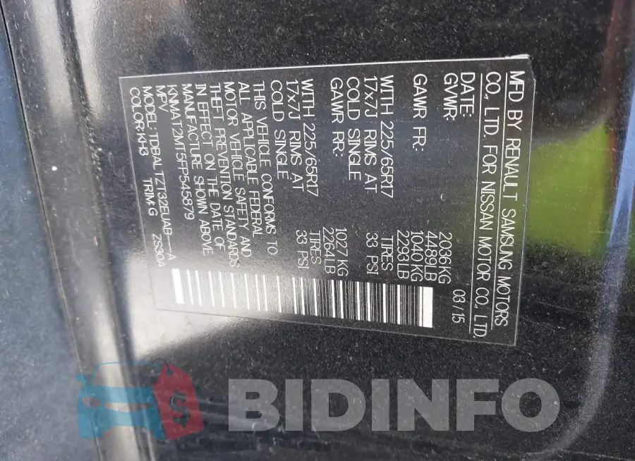 KNMAT2MT5FP545879 Photo# 9