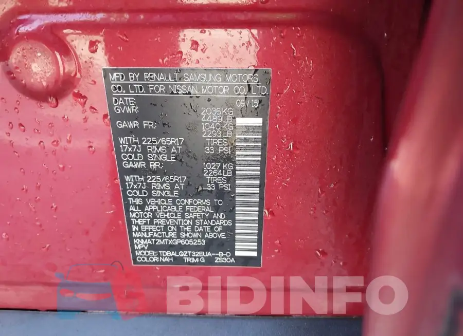 KNMAT2MTXGP605253 Photo# 9