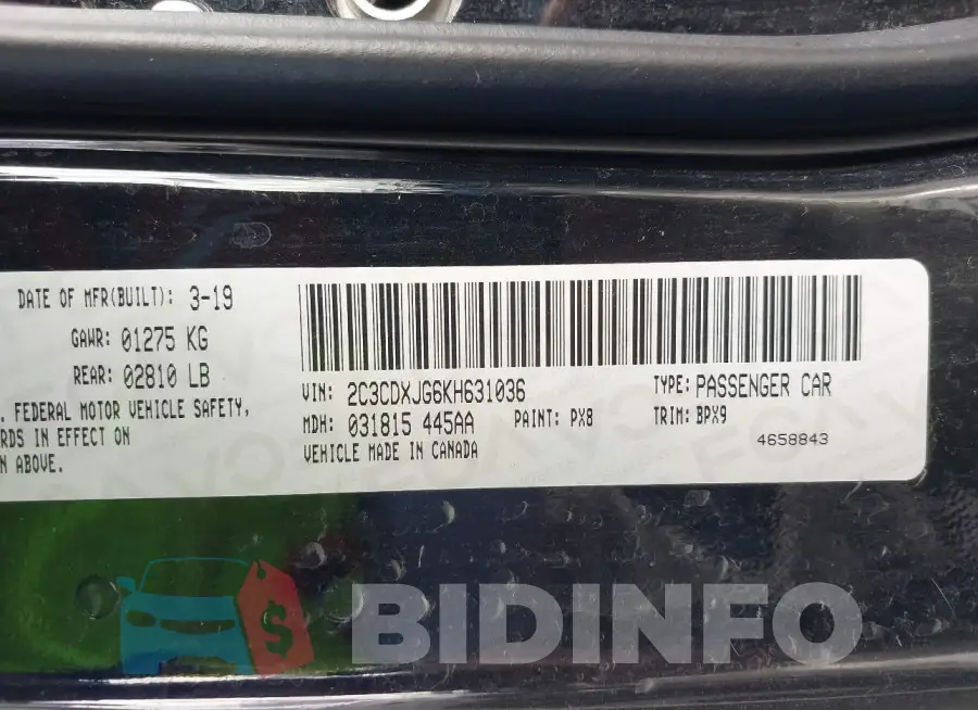 2C3CDXJG6KH631036 Photo# 9