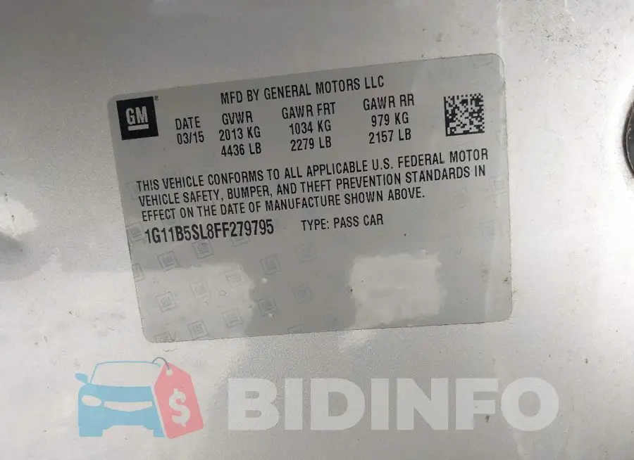1G11B5SL8FF279795 Photo# 9
