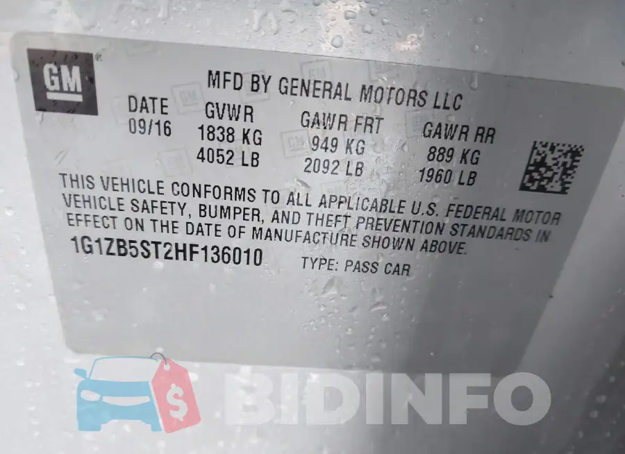 1G1ZB5ST2HF136010 Photo# 9