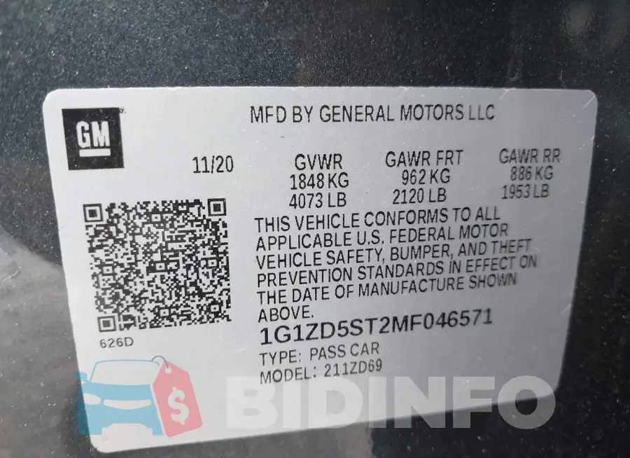 1G1ZD5ST2MF046571 Photo# 9
