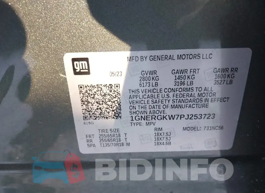 1GNERGKW7PJ253723 Photo# 9