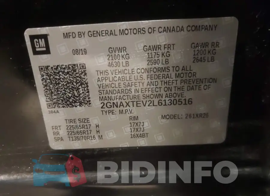 2GNAXTEV2L6130516 Photo# 9